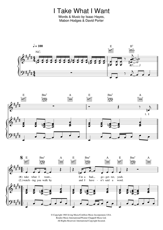 Learn to play Ann Peebles I Take What I Want sheet music for Piano, Vocal & Guitar (Right-Hand Melody) in minutes. Ann Peebles I Take What I Want sheet music notes and chords. Download Printable PDF.