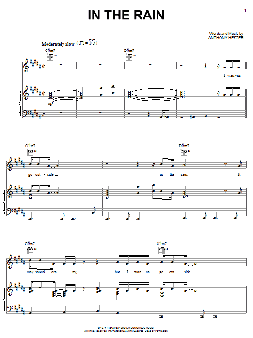 Ann Peebles In The Rain sheet music notes and chords. Download Printable PDF.