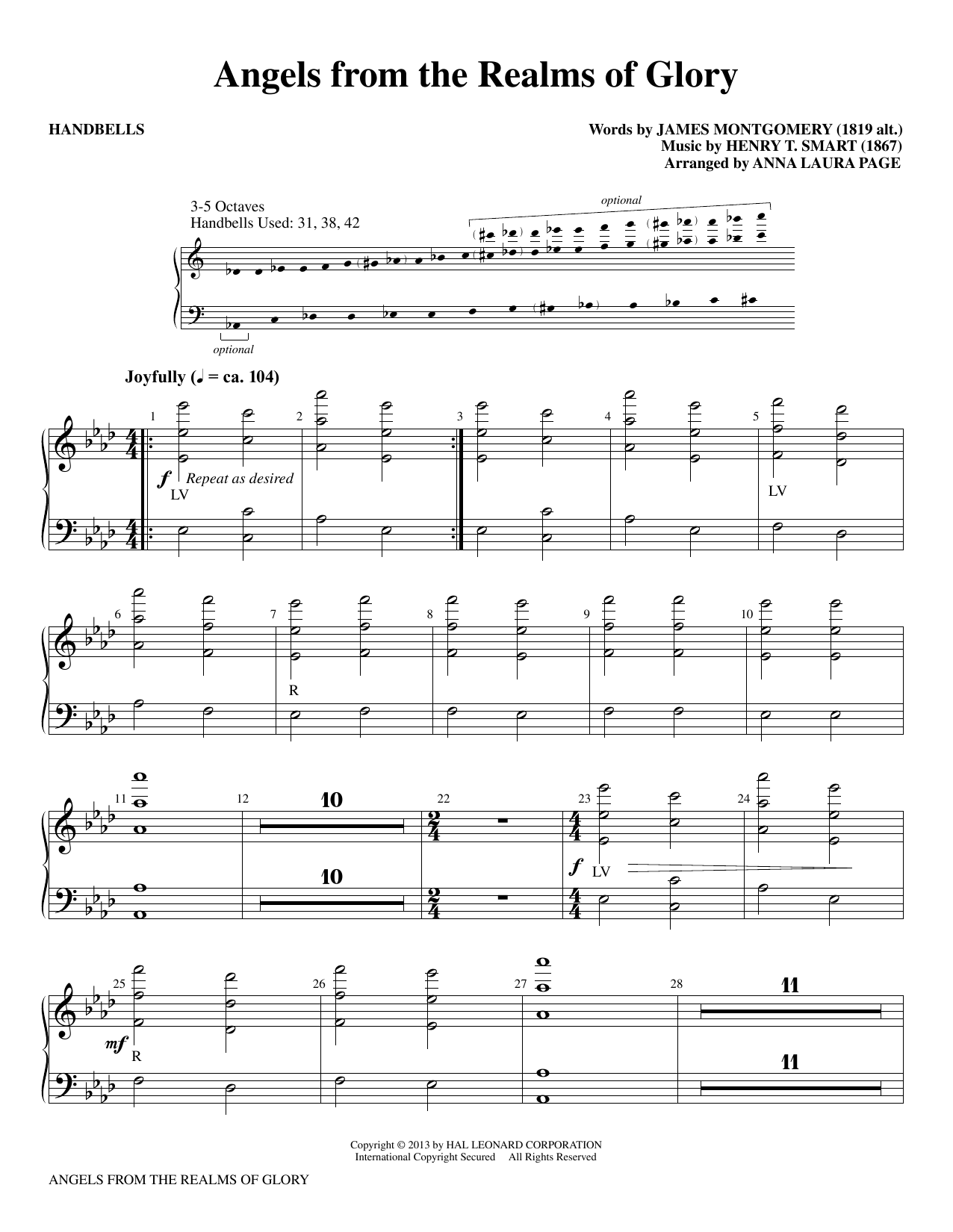 Anna Laura Page Angels From The Realms Of Glory sheet music notes and chords. Download Printable PDF.