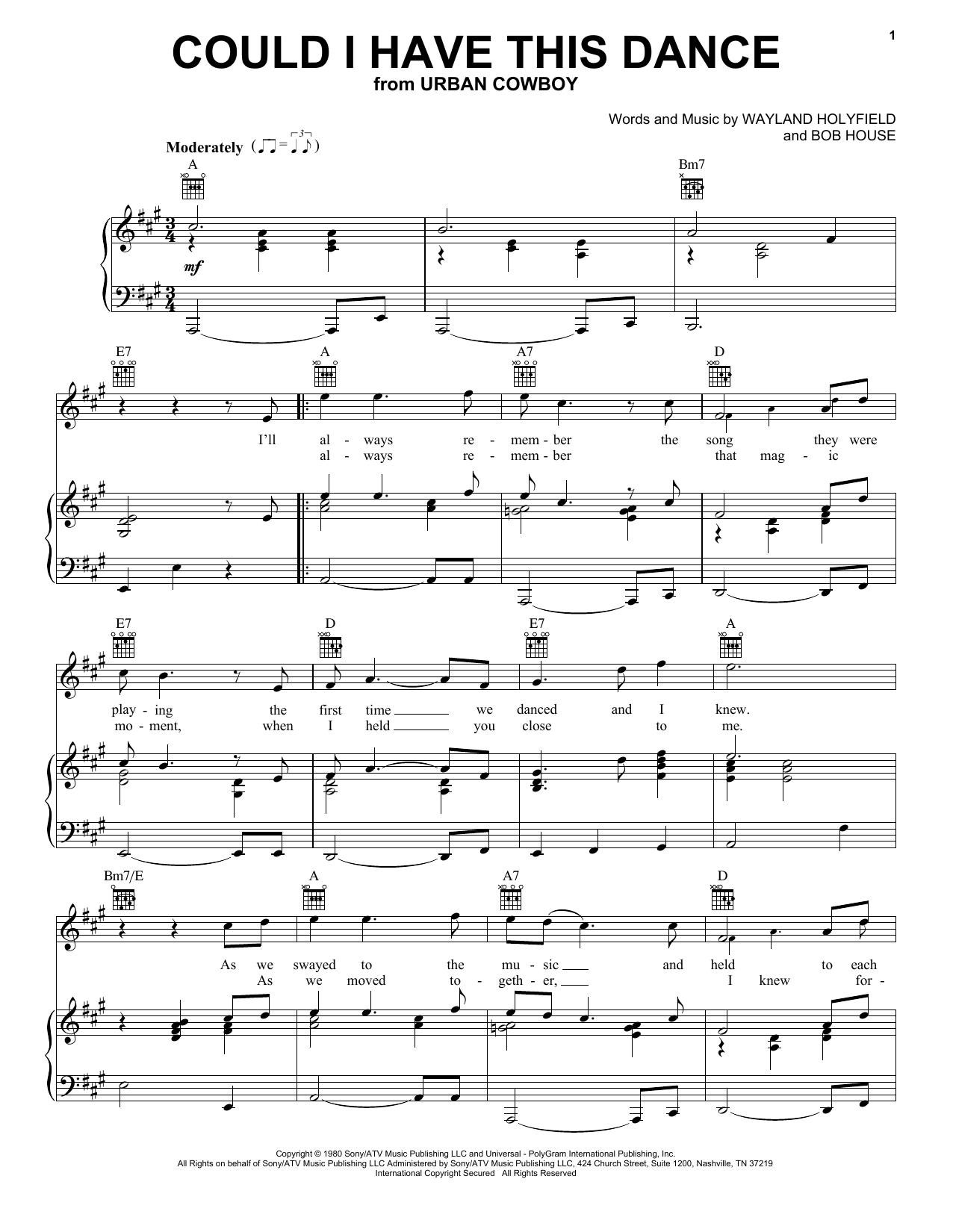 Anne Murray Could I Have This Dance sheet music notes and chords. Download Printable PDF.