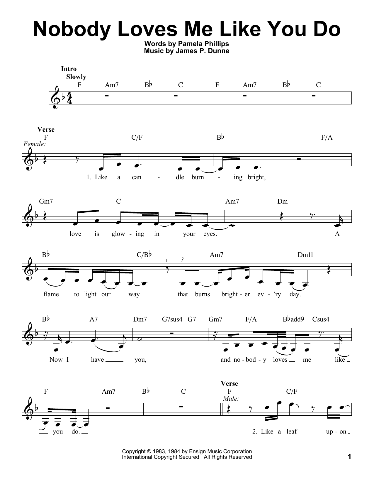 Anne Murray With Dave Loggins Nobody Loves Me Like You Do Sheet Music Pdf Notes Chords Pop Score Piano Vocal Guitar Right Hand Melody Download Printable Sku