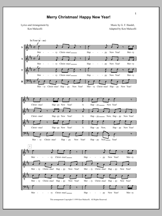 Learn to play Anne Raugh Merry Christmas! Happy New Year! sheet music for SATB Choir in minutes. Price: 3.9900$ Anne Raugh Merry Christmas! Happy New Year! sheet music notes and chords arranged for SATB Choir