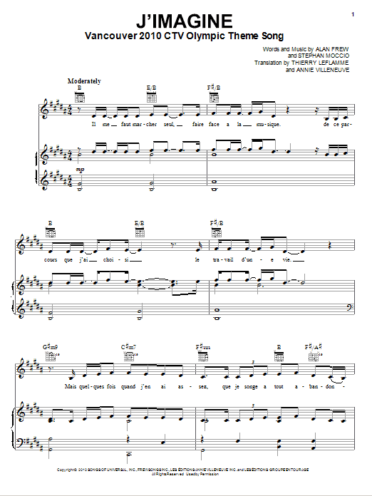 annie-villeneuve-j-imagine-sheet-music-pdf-notes-chords-pop-score