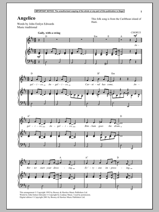 Anonymous Angelico sheet music notes and chords. Download Printable PDF.