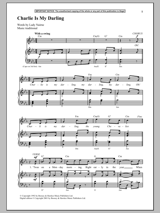 Anonymous Charlie Is My Darling sheet music notes and chords. Download Printable PDF.