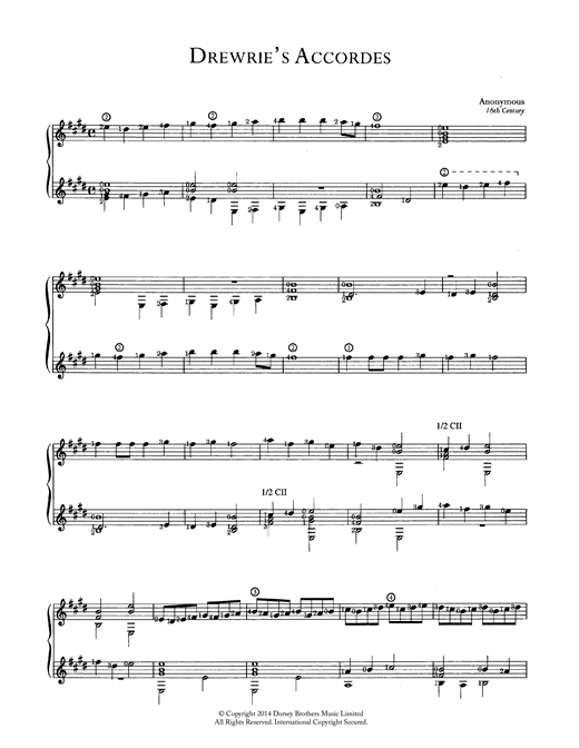Learn to play Anonymous Drewrie's Accordes sheet music for Solo Guitar in minutes. Anonymous Drewrie's Accordes sheet music notes and chords. Download Printable PDF.