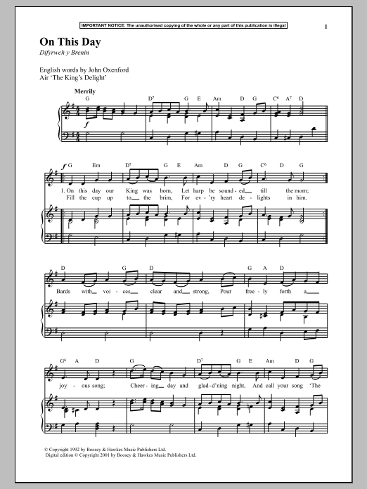 Learn to play Anonymous On This Day sheet music for Piano & Vocal in minutes. Anonymous On This Day sheet music notes and chords. Download Printable PDF.