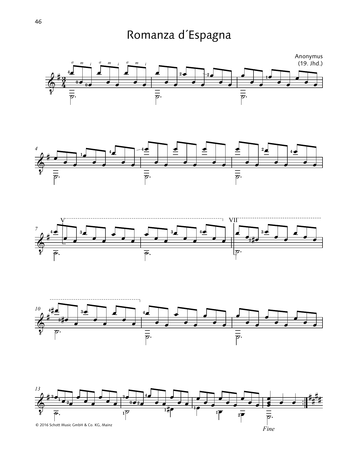 Anonymous Romanza d´Espagna sheet music notes and chords. Download Printable PDF.