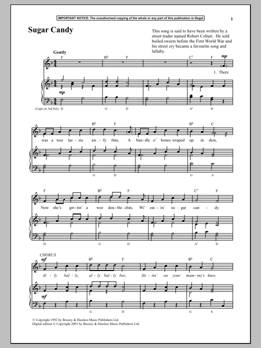 Anonymous Sugar Candy sheet music notes and chords. Download Printable PDF.