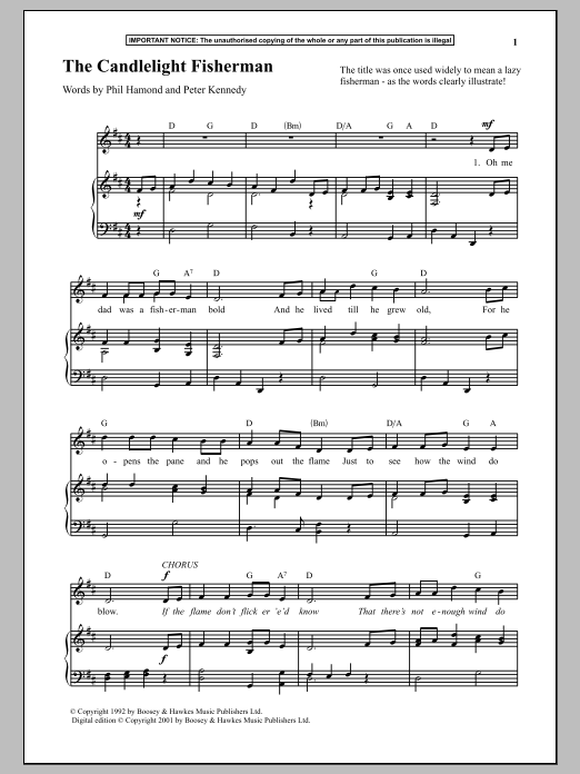 Anonymous The Candlelight Fisherman sheet music notes and chords. Download Printable PDF.