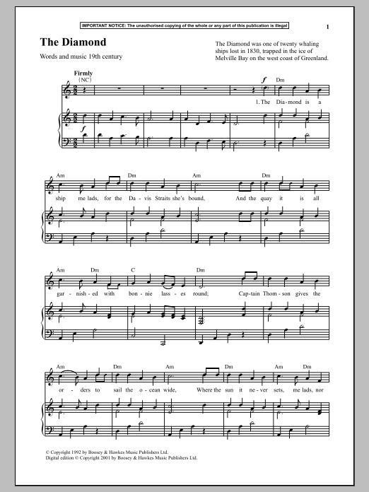 Anonymous The Diamond sheet music notes and chords. Download Printable PDF.