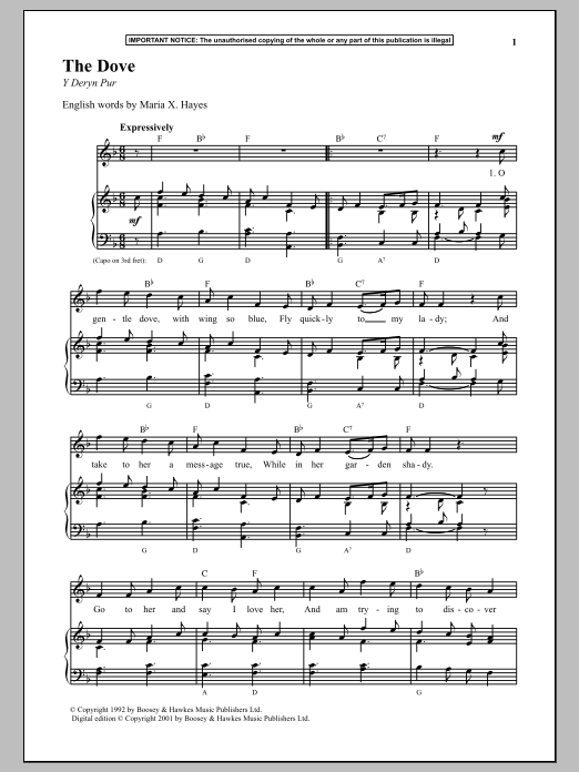 Anonymous The Dove sheet music notes and chords. Download Printable PDF.