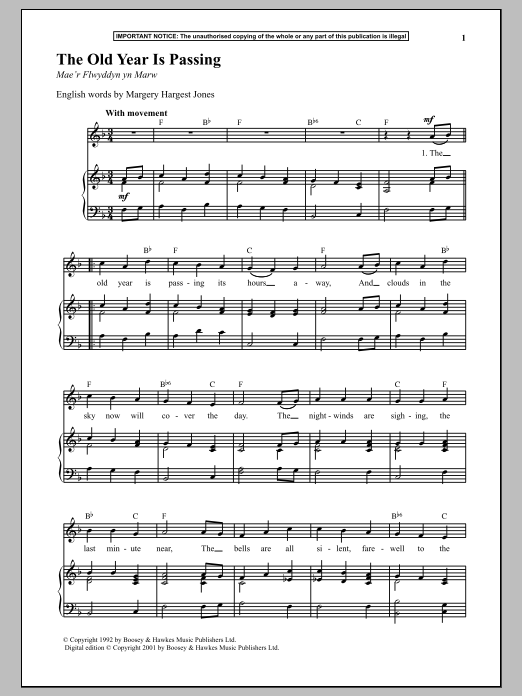 Learn to play Anonymous The Old Year Is Passing sheet music for Piano & Vocal in minutes. Price: 6.9900$ Anonymous The Old Year Is Passing sheet music notes and chords arranged for Piano & Vocal