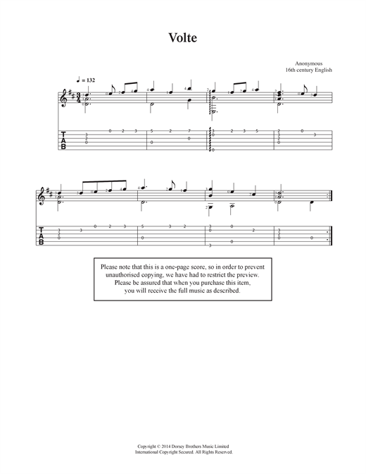 Learn to play Anonymous Volte sheet music for Solo Guitar in minutes. Anonymous Volte sheet music notes and chords