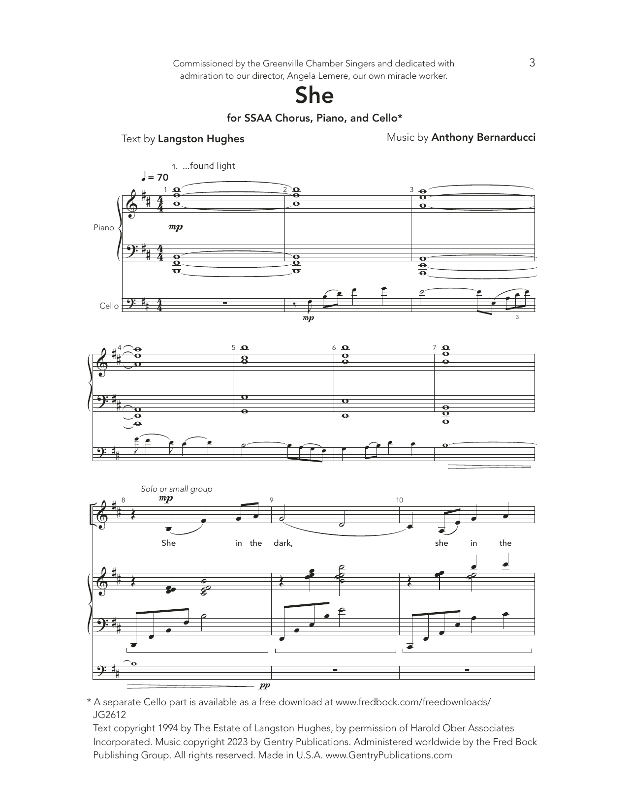 Anthony Bernarducci She sheet music notes and chords. Download Printable PDF.