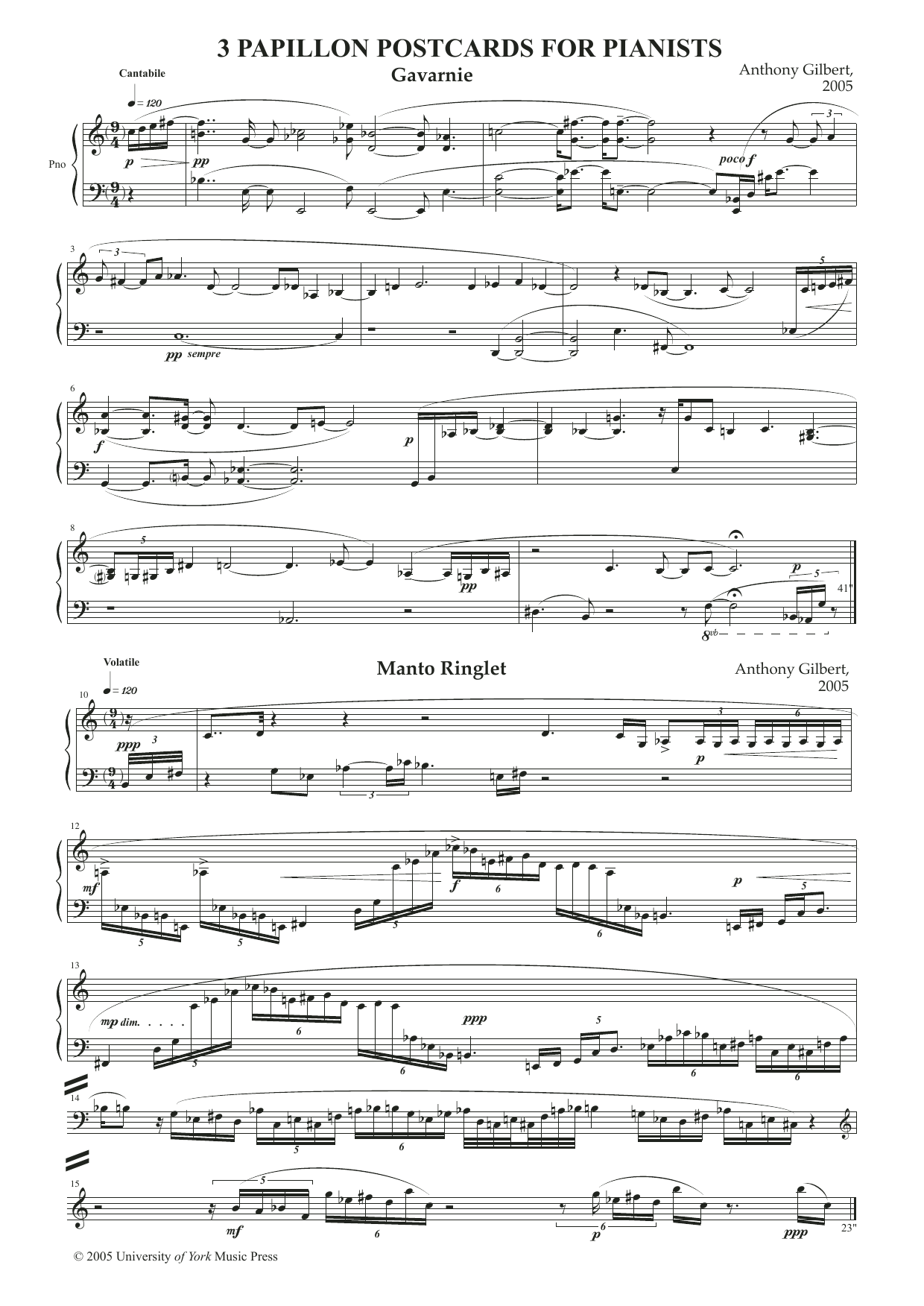 Learn to play Anthony Gilbert Papillon Postcards sheet music for Piano Solo in minutes. Price: 6.9900$ Anthony Gilbert Papillon Postcards sheet music notes and chords arranged for Piano Solo
