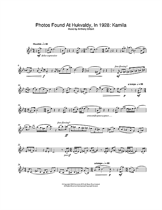 Anthony Gilbert Photos Found At Hukvaldy, In 1928: Kamila sheet music notes and chords. Download Printable PDF.