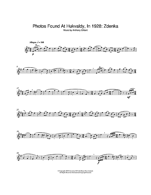 Anthony Gilbert Photos Found At Hukvaldy, In 1928: Zdenka sheet music notes and chords. Download Printable PDF.