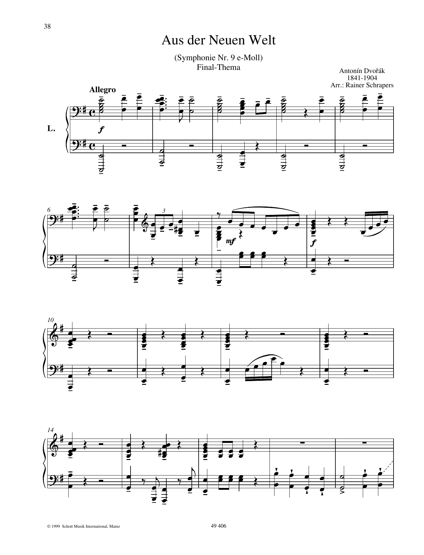 Learn to play Antonín Dvorák New World Symphony sheet music for Piano Duet in minutes. Price: 6.9900$ Antonín Dvorák New World Symphony sheet music notes and chords arranged for Piano Duet