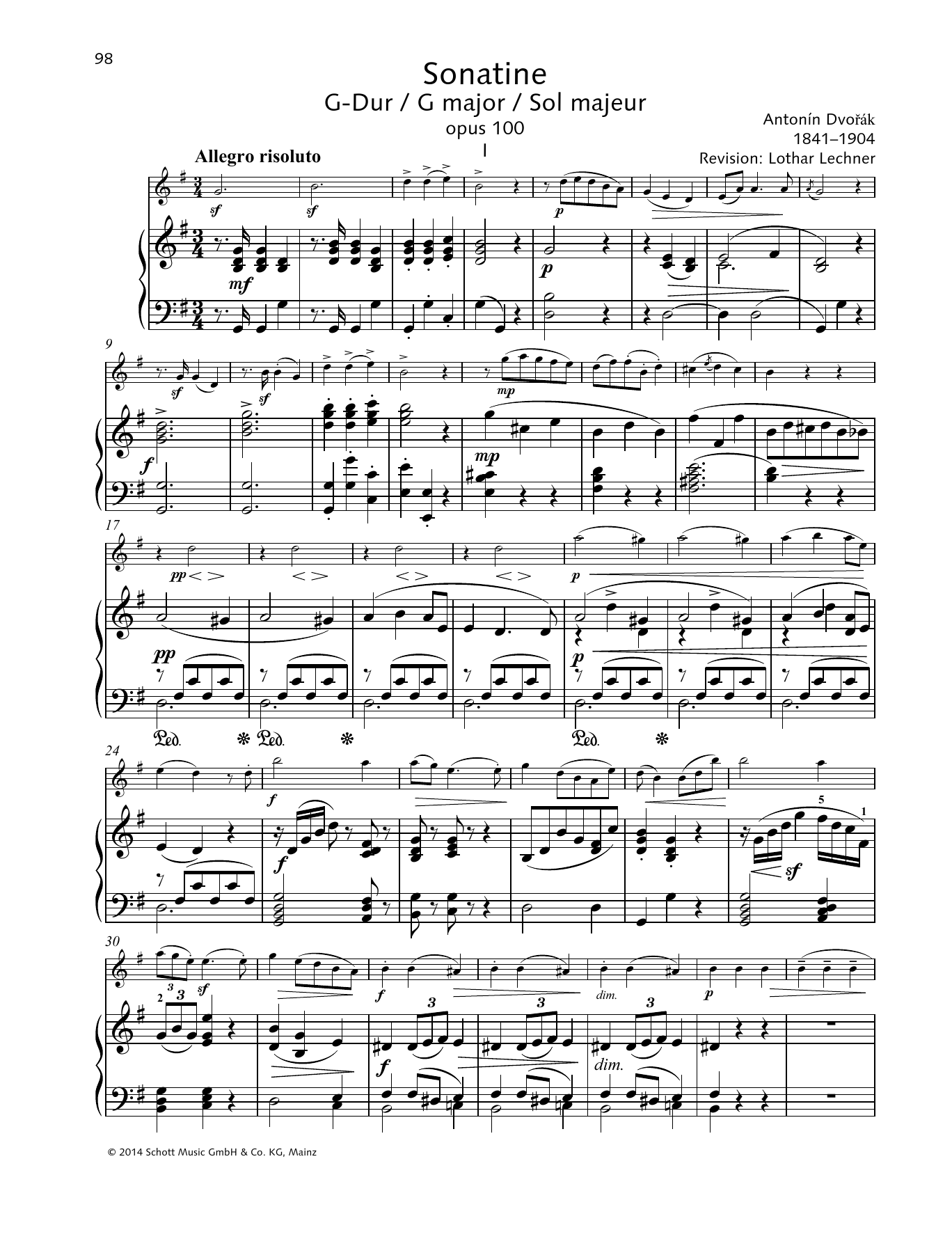 Learn to play Antonín Dvorák Sonatina G Major sheet music for String Solo in minutes. Price: 7.8900$ Antonín Dvorák Sonatina G Major sheet music notes and chords arranged for String Solo