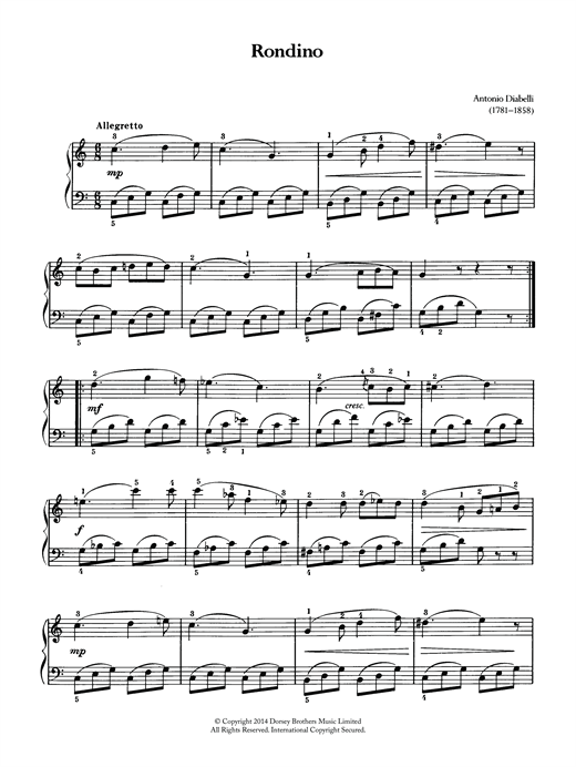 Learn to play Anton Diabelli Rondino sheet music for Piano Solo in minutes. Anton Diabelli Rondino sheet music notes and chords. Download Printable PDF.