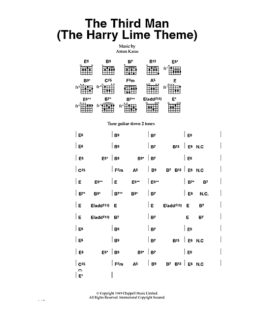 Anton Karas The Third Man (The Harry Lime Theme) sheet music notes and chords. Download Printable PDF.