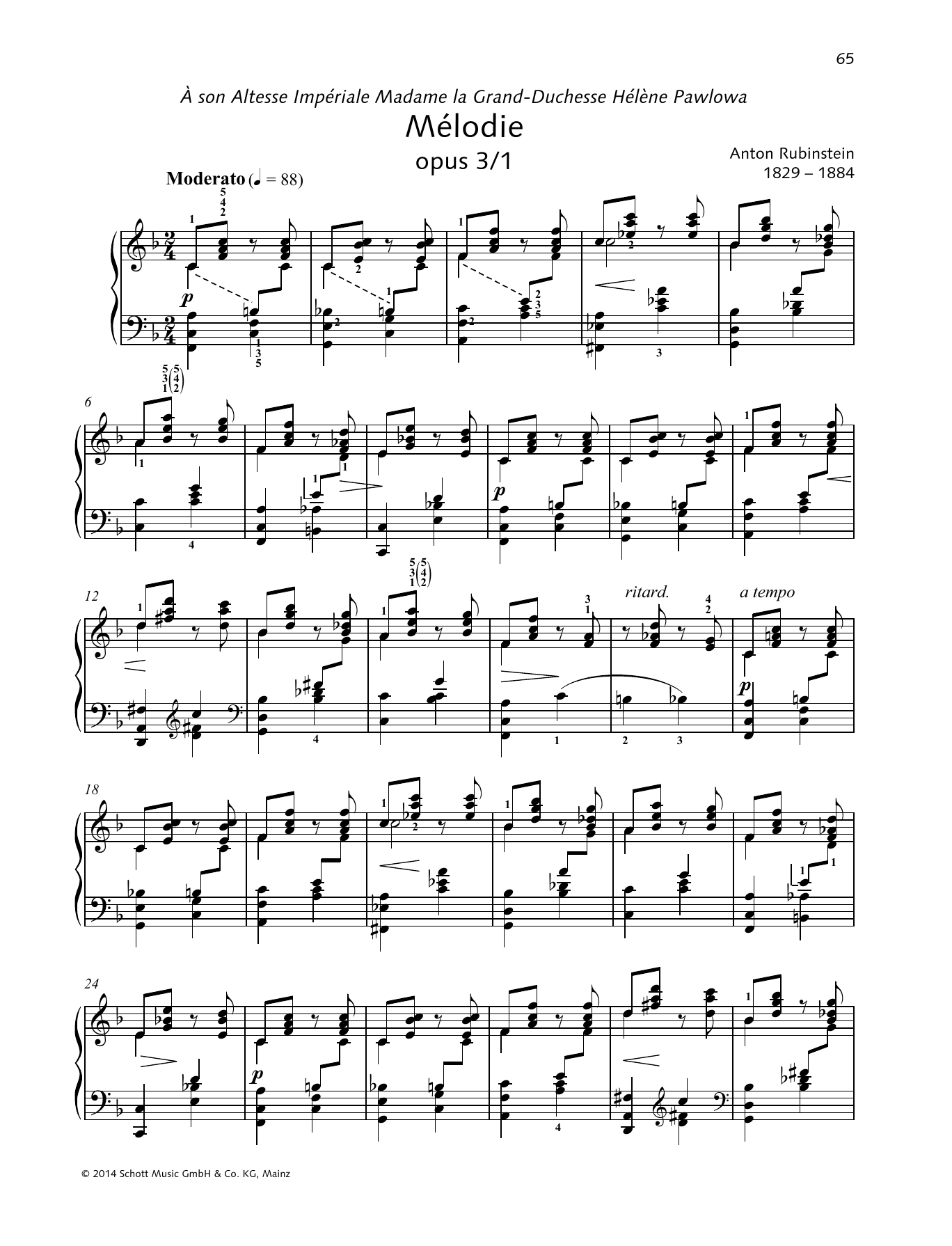 Free Anton Rubinstein sheet music  Download PDF or print on