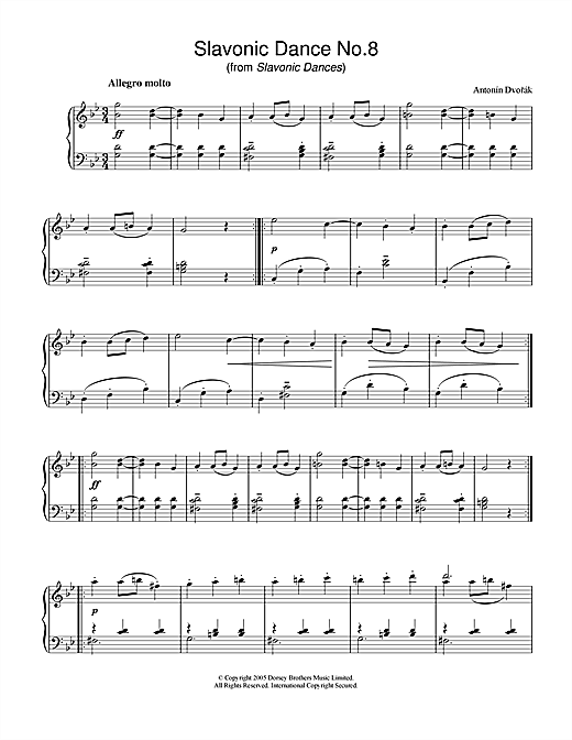 Learn to play Antonin Dvorak Slavonic Dance No.8 sheet music for Piano Solo in minutes. Antonin Dvorak Slavonic Dance No.8 sheet music notes and chords
