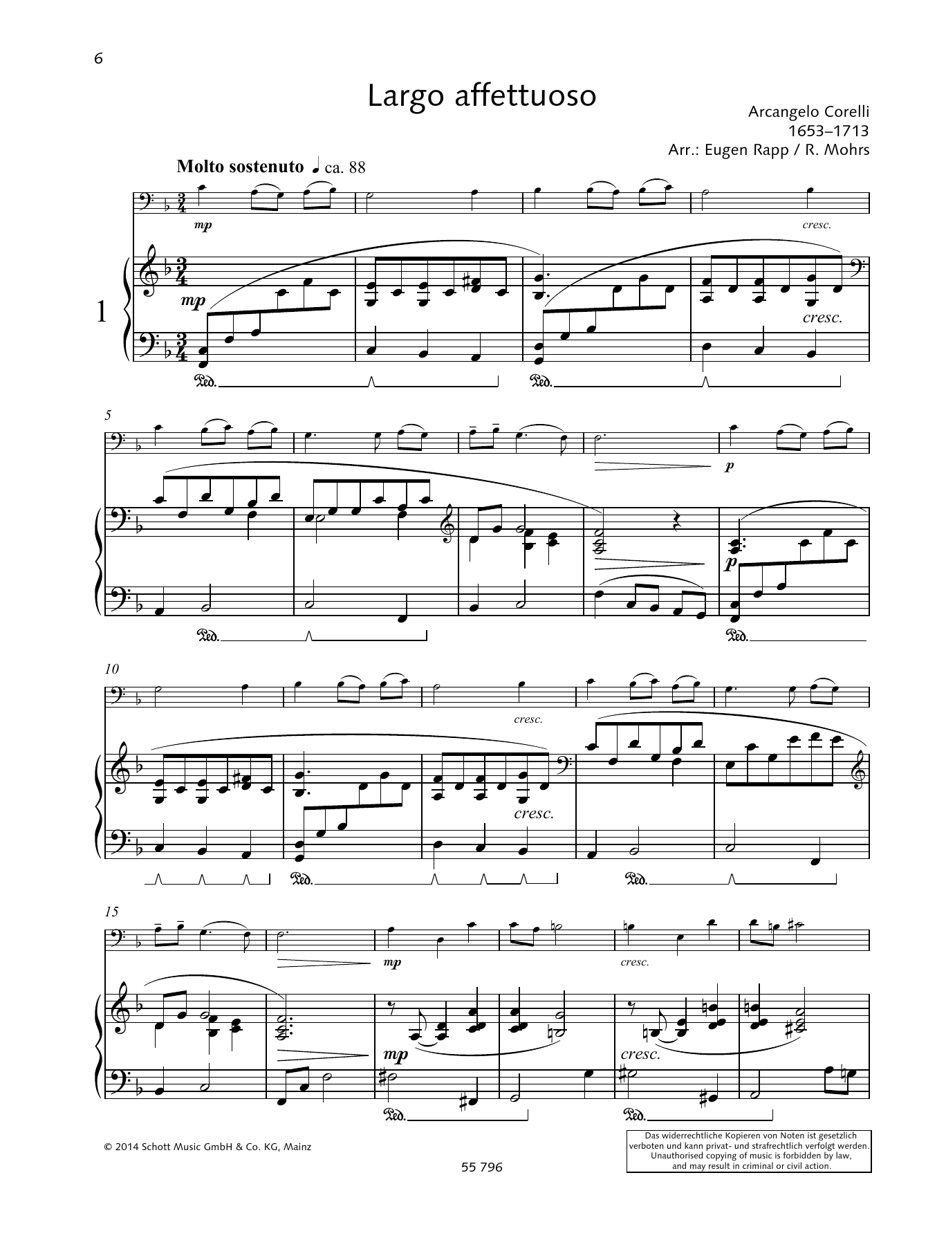 Learn to play Arcangelo Corelli Largo affettuoso sheet music for String Solo in minutes. Price: 4.4900$ Arcangelo Corelli Largo affettuoso sheet music notes and chords arranged for String Solo