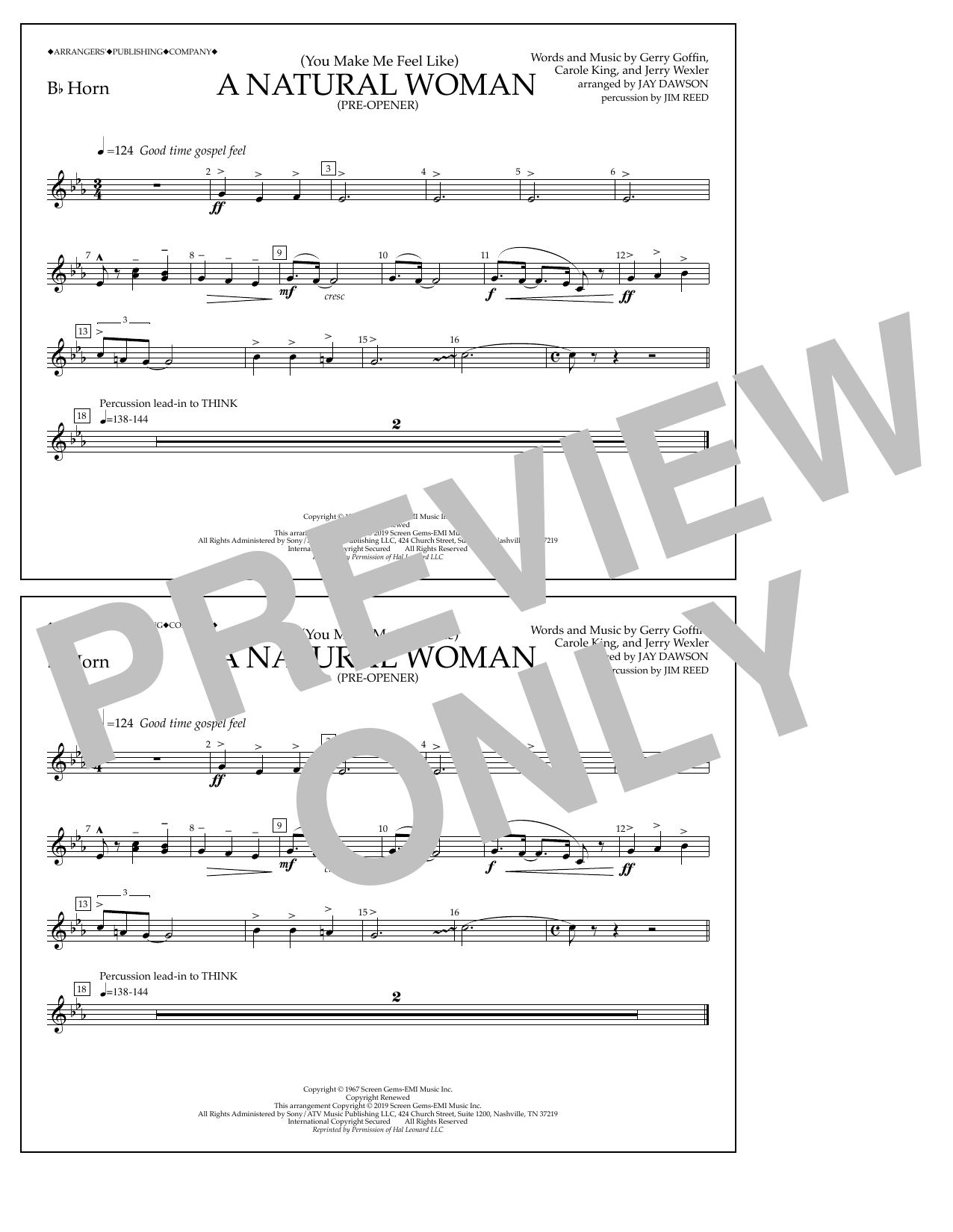 Learn to play Aretha Franklin (You Make Me Feel Like) A Natural Woman (Pre-Opener) (arr. Jay Dawson) - Bb Horn sheet music for Marching Band in minutes. Price: 7.8900$ Aretha Franklin (You Make Me Feel Like) A Natural Woman (Pre-Opener) (arr. Jay Dawson) - Bb Horn sheet music notes and chords arranged for Marching Band