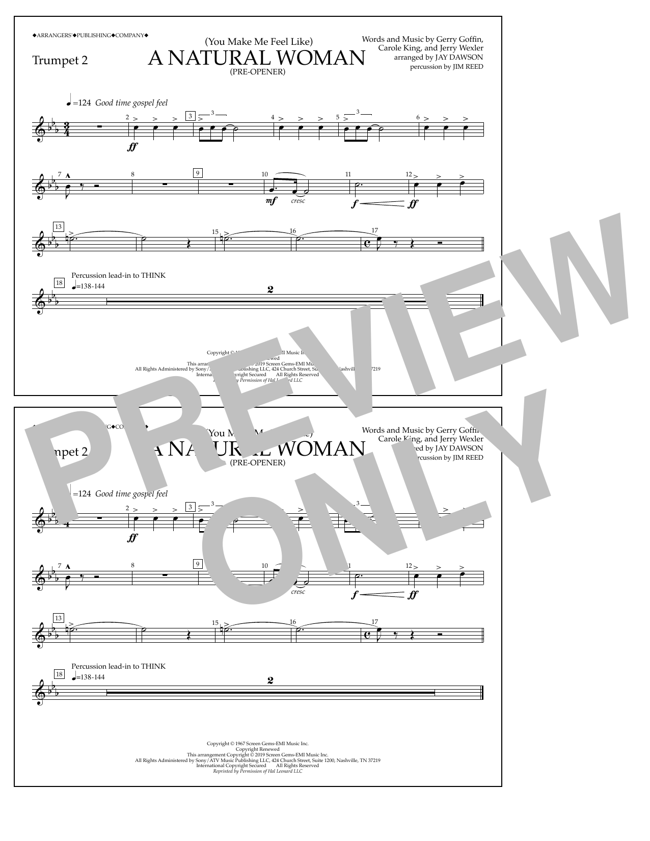 Learn to play Aretha Franklin (You Make Me Feel Like) A Natural Woman (Pre-Opener) (arr. Jay Dawson) - Trumpet 2 sheet music for Marching Band in minutes. Price: 7.8900$ Aretha Franklin (You Make Me Feel Like) A Natural Woman (Pre-Opener) (arr. Jay Dawson) - Trumpet 2 sheet music notes and chords arranged for Marching Band