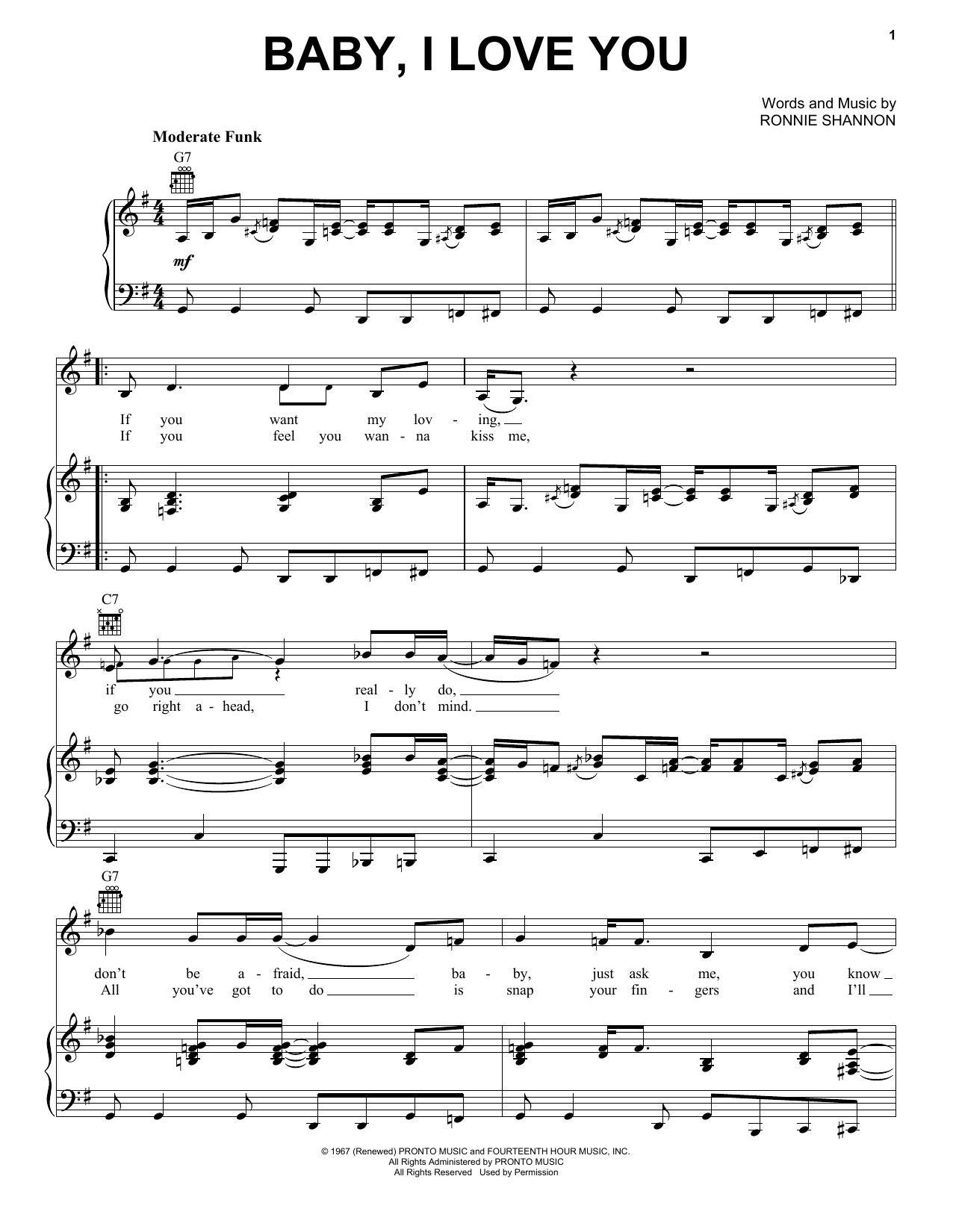 Award Interconnect delinquency Aretha Franklin "Baby, I Love You" Sheet Music PDF Notes, Chords | Pop  Score Piano, Vocal & Guitar (Right-Hand Melody) Download Printable. SKU:  158295