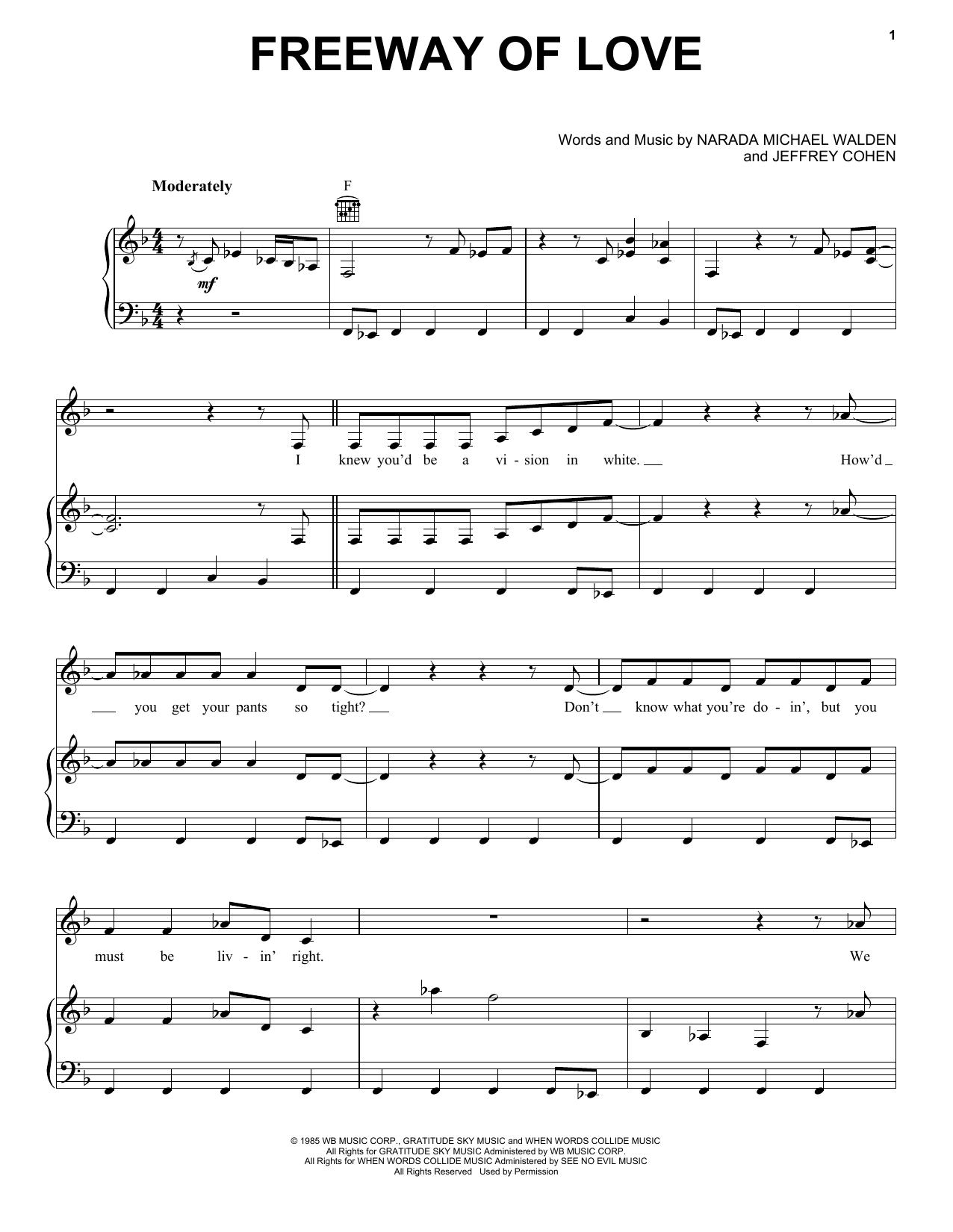 Aretha Franklin Freeway Of Love sheet music notes and chords. Download Printable PDF.