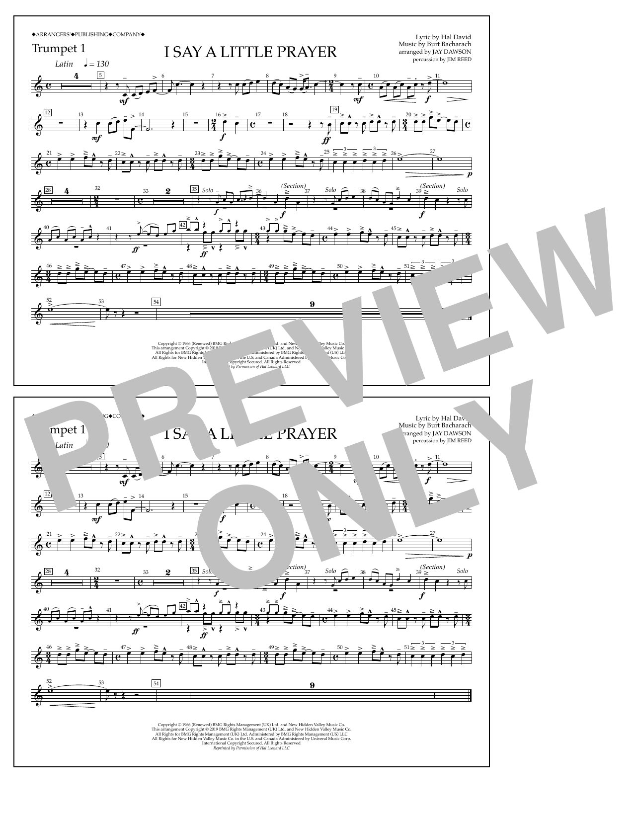 Learn to play Aretha Franklin I Say a Little Prayer (arr. Jay Dawson) - Trumpet 1 sheet music for Marching Band in minutes. Price: 7.8900$ Aretha Franklin I Say a Little Prayer (arr. Jay Dawson) - Trumpet 1 sheet music notes and chords arranged for Marching Band