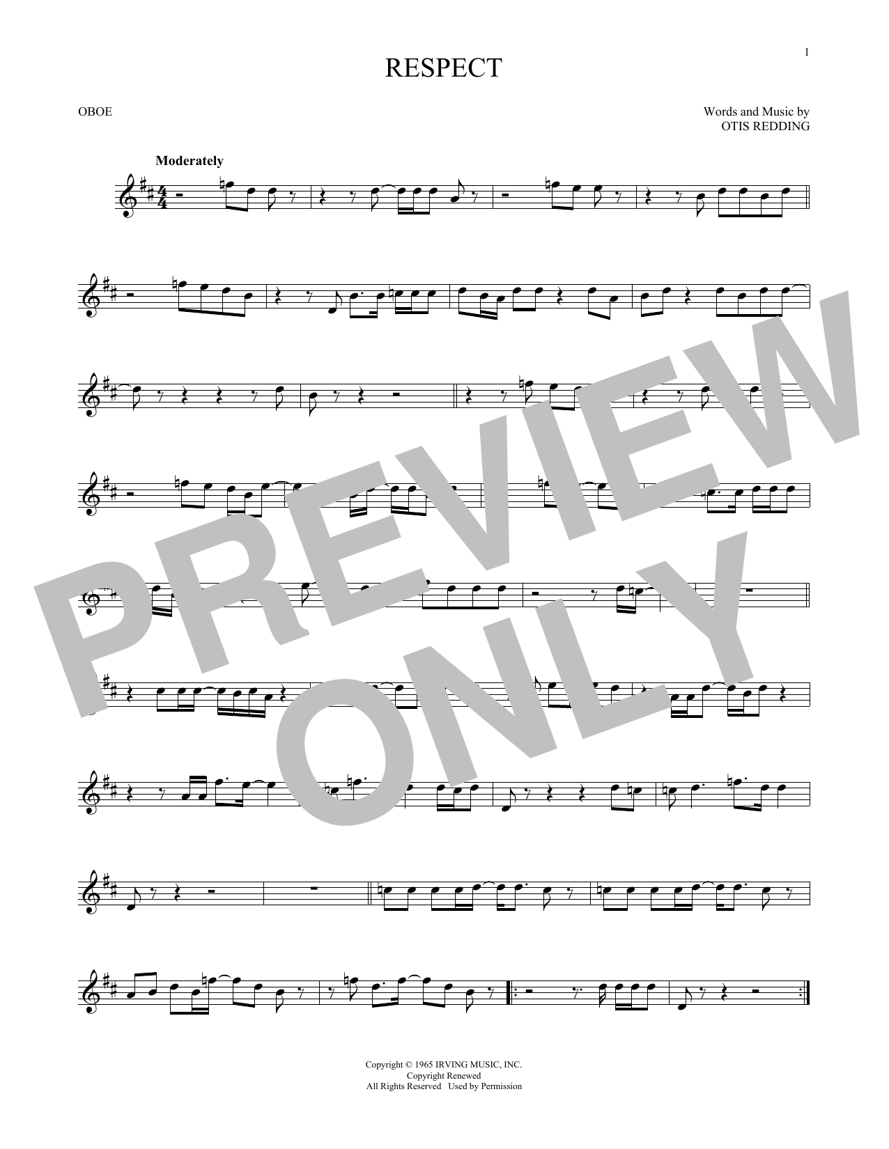 Aretha Franklin Respect sheet music notes and chords. Download Printable PDF.