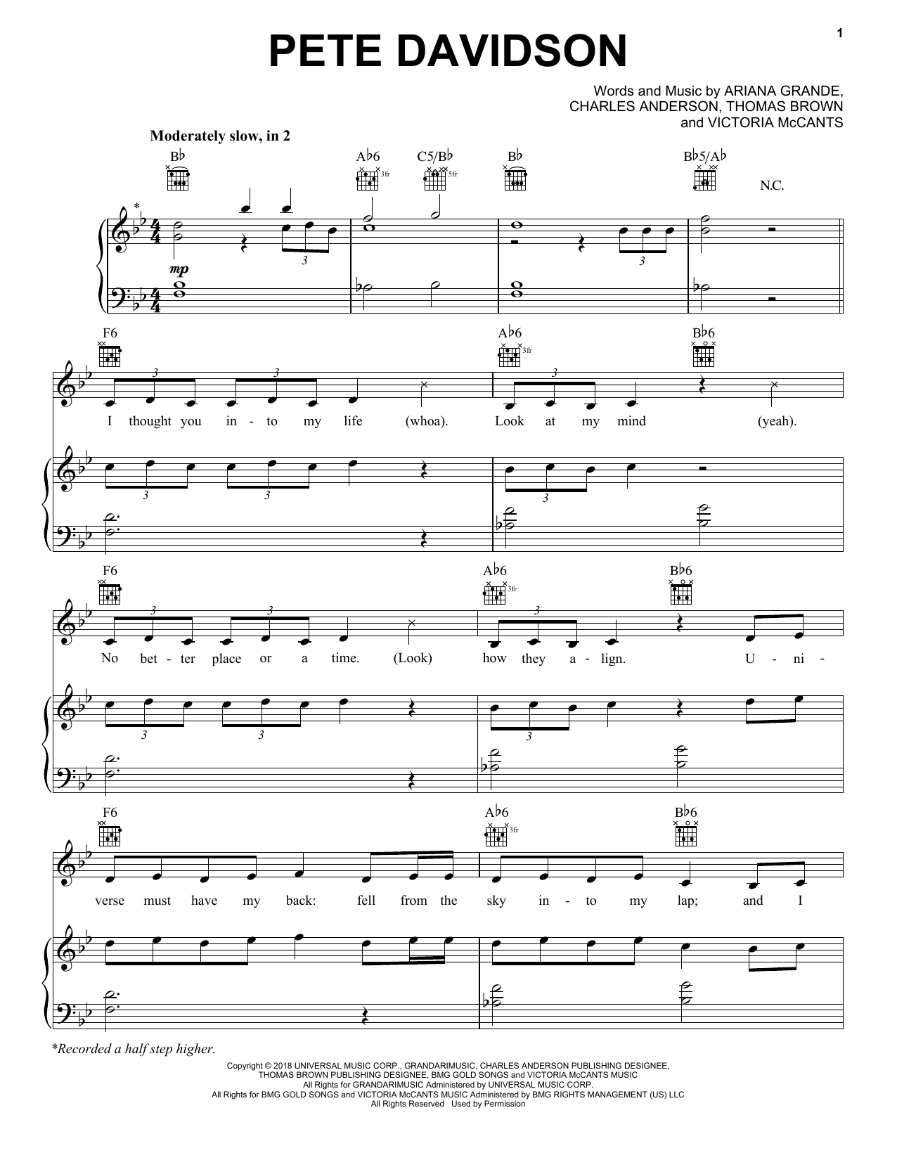 Ariana Grande Pete Davidson sheet music notes and chords. Download Printable PDF.