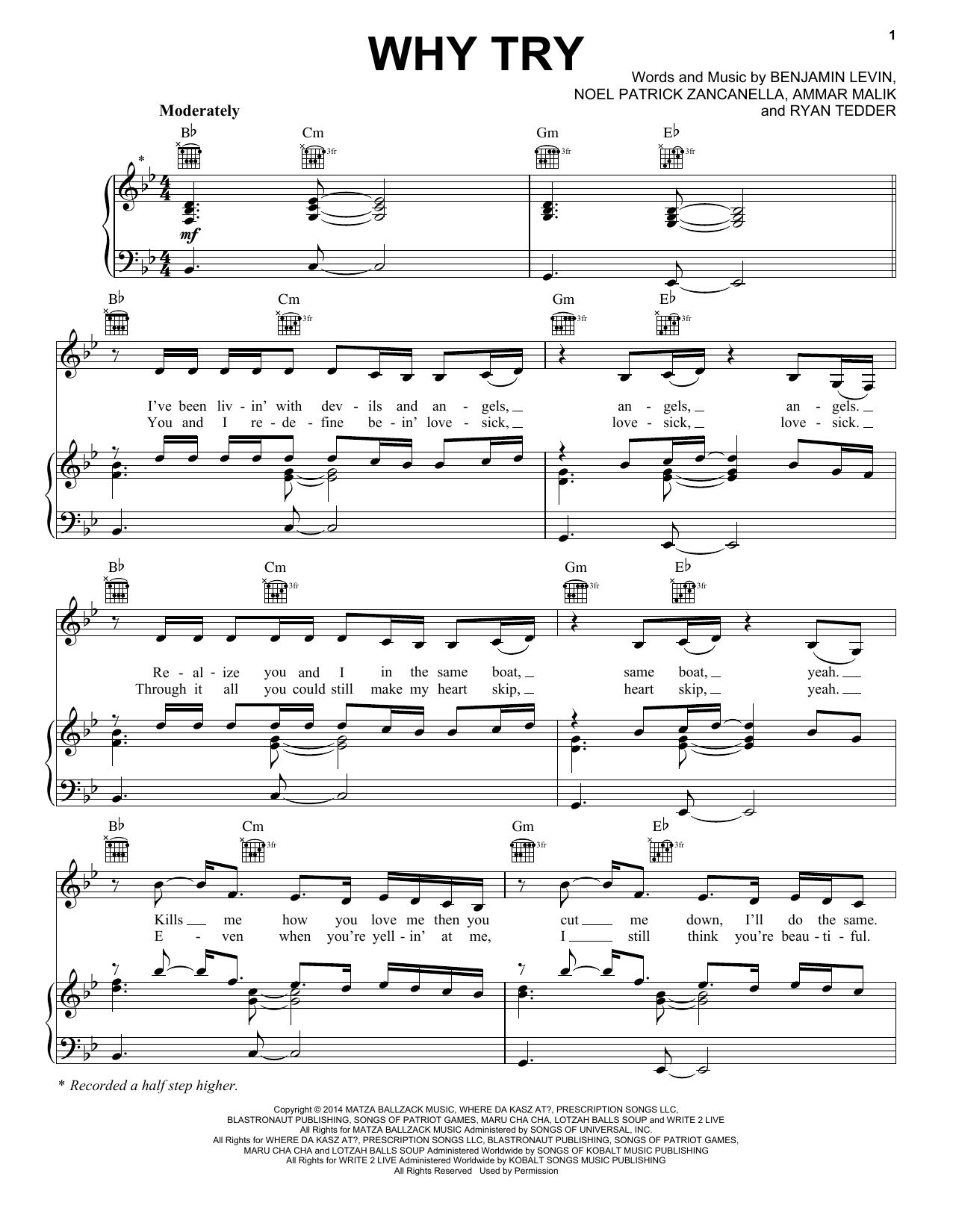 Ariana Grande Why Try sheet music notes and chords. Download Printable PDF.