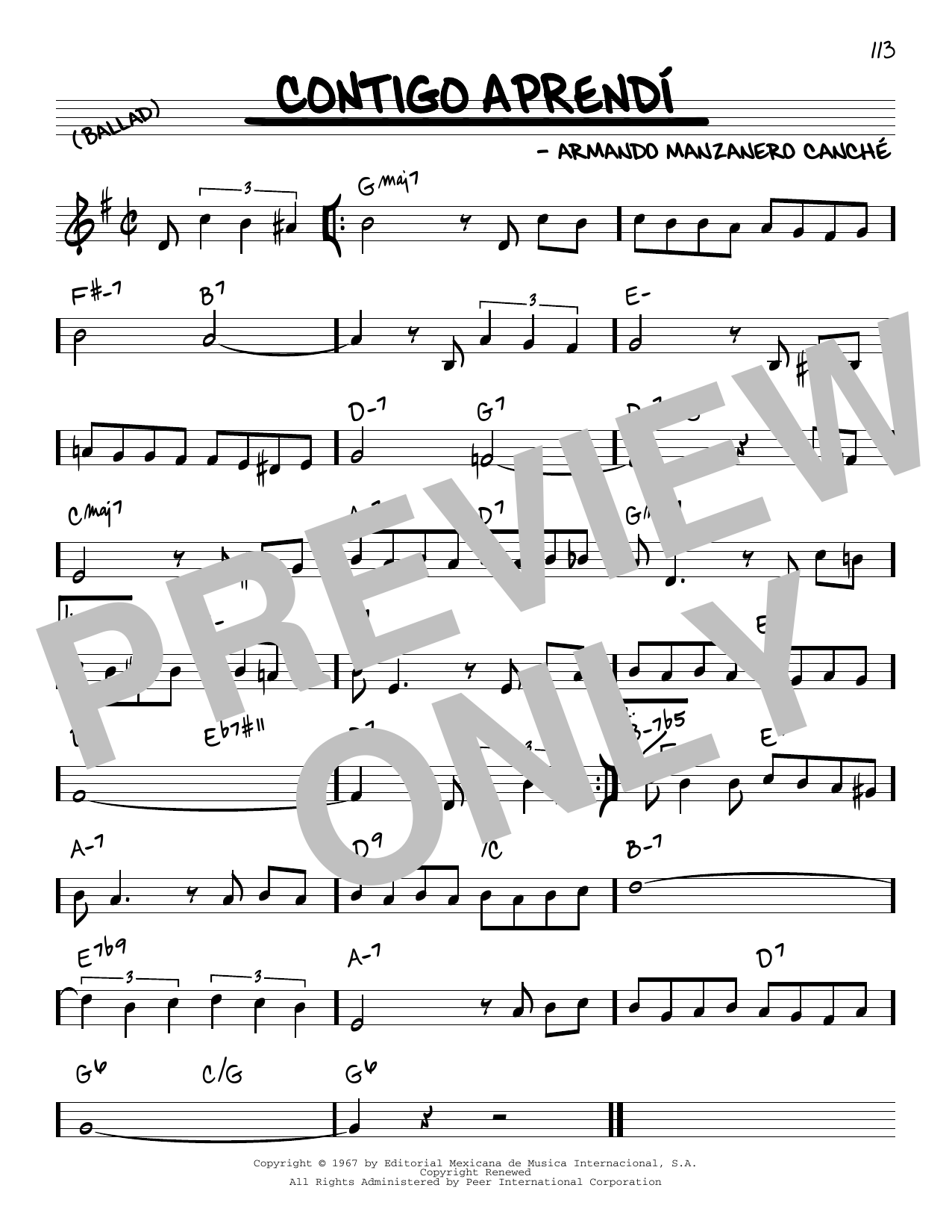 Armando Manzanero Canche Contigo Aprendi sheet music notes and chords. Download Printable PDF.