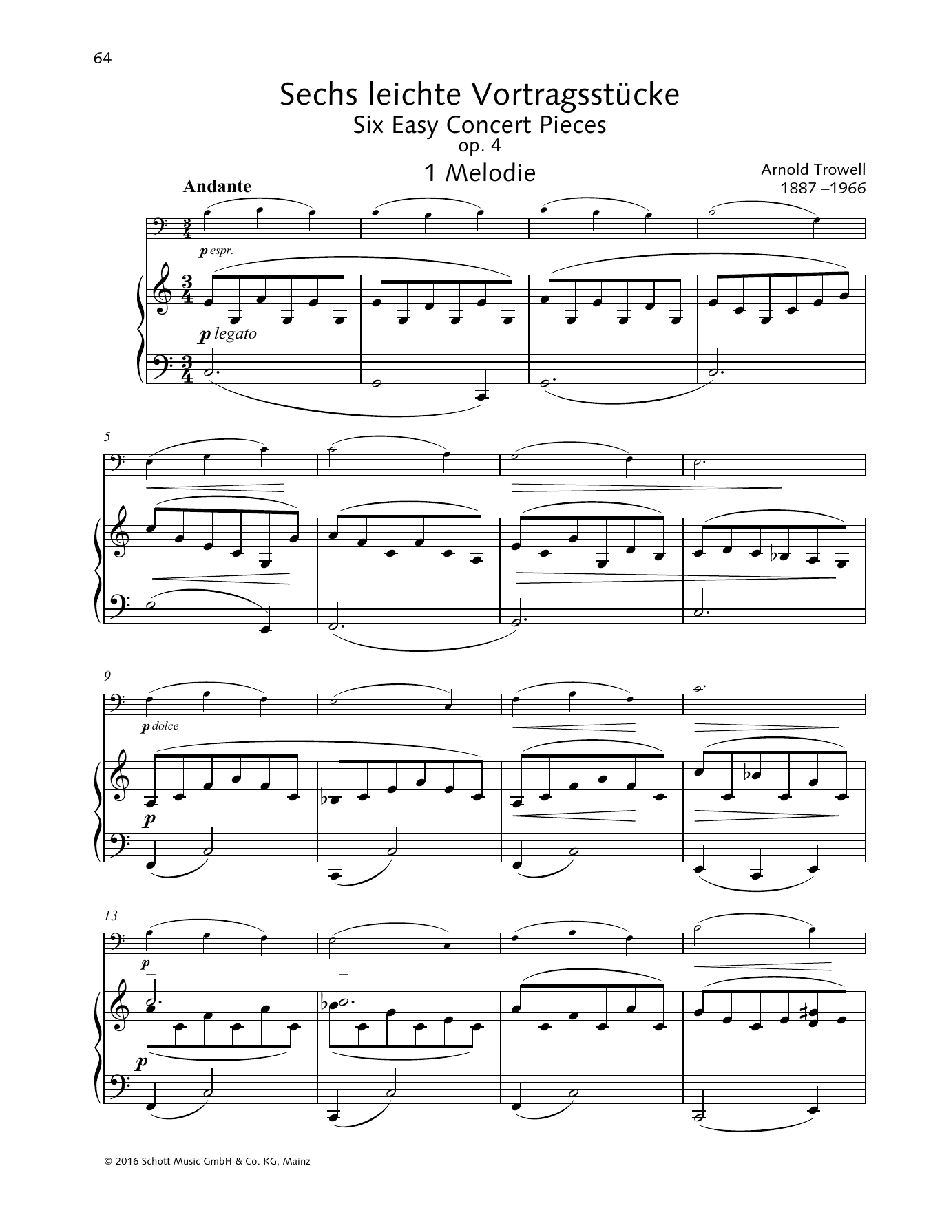 Arnold Trowell Melodie sheet music notes and chords. Download Printable PDF.