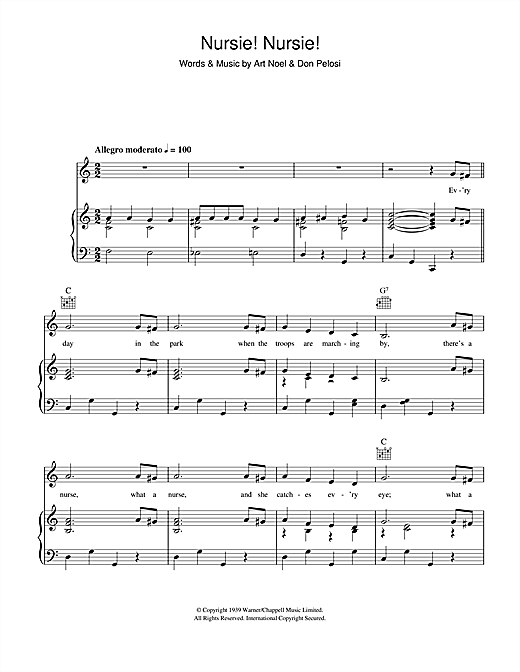 Art Noel Nursie Nursie sheet music notes and chords. Download Printable PDF.