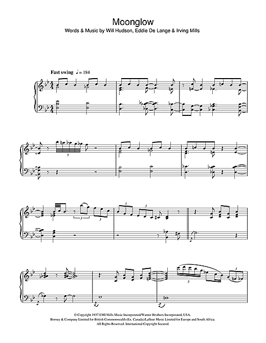 Art Tatum Moonglow sheet music notes and chords. Download Printable PDF.