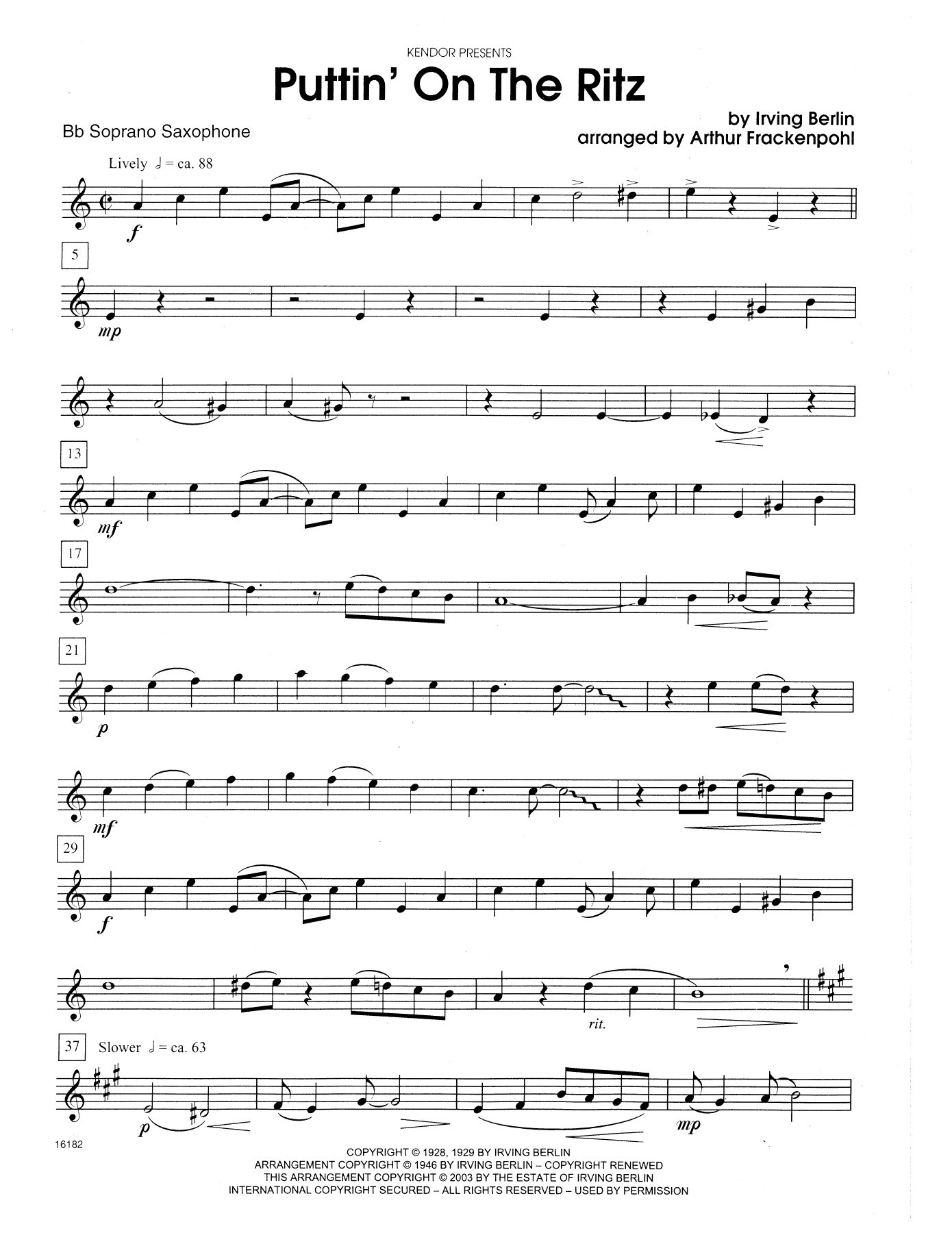 Puttin On The Ritz Chords And Lyrics