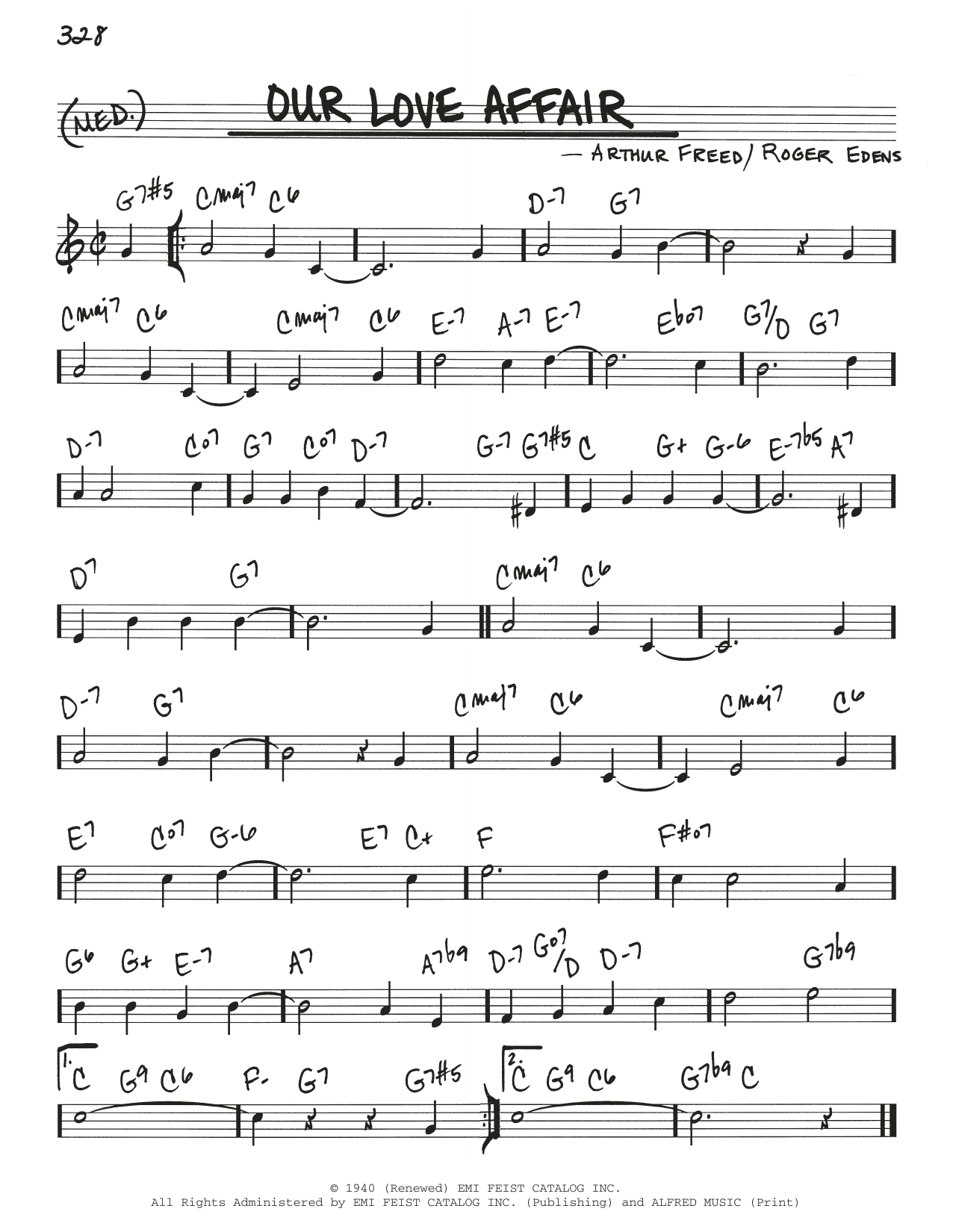Arthur Freed Our Love Affair Sheet Music Notes Chords Download Printable Pdf 457654 Score 