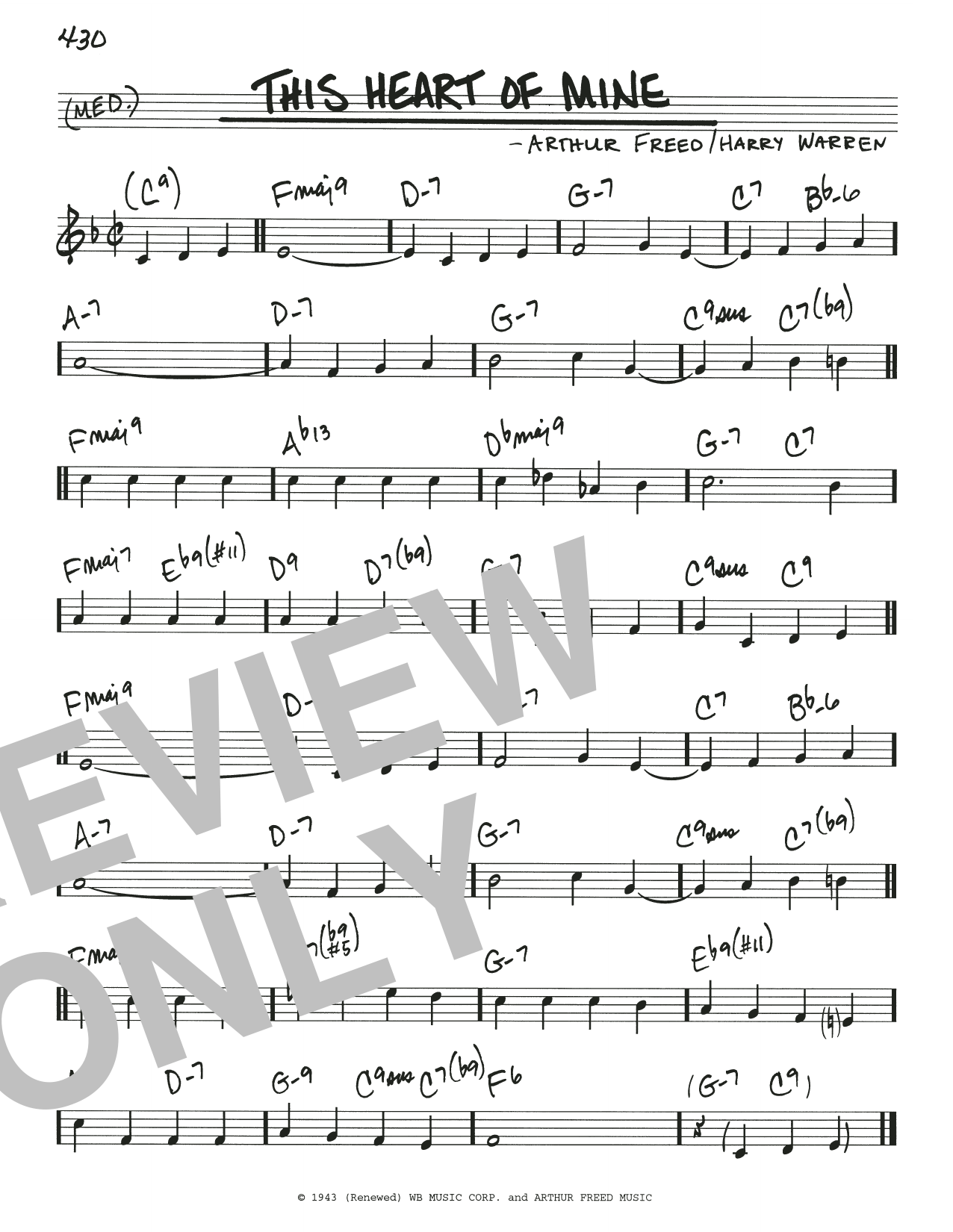 Learn to play Arthur Freed & Henry Warren This Heart Of Mine sheet music for Real Book – Melody & Chords in minutes. Price: 5.8900$ Arthur Freed & Henry Warren This Heart Of Mine sheet music notes and chords. Download Printable PDF.