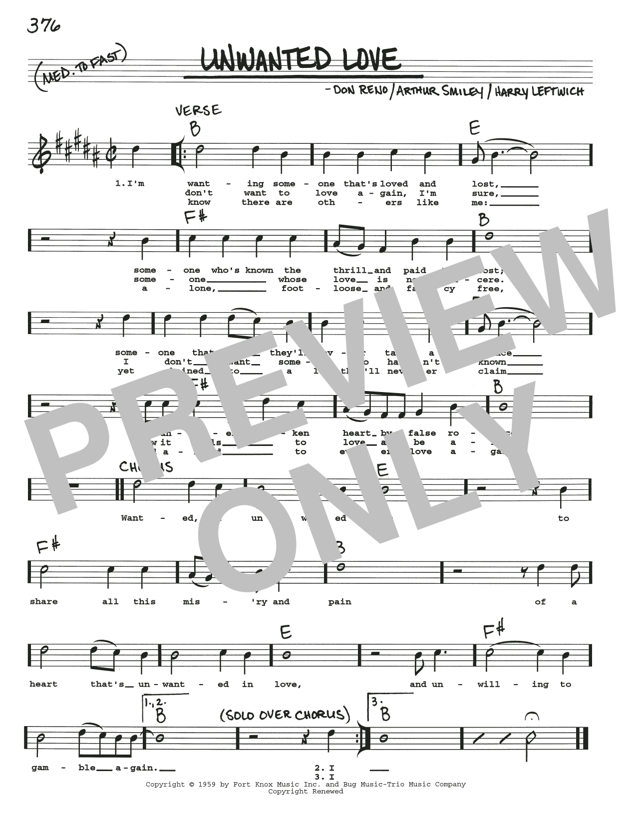 Arthur Smiley Unwanted Love sheet music notes and chords. Download Printable PDF.