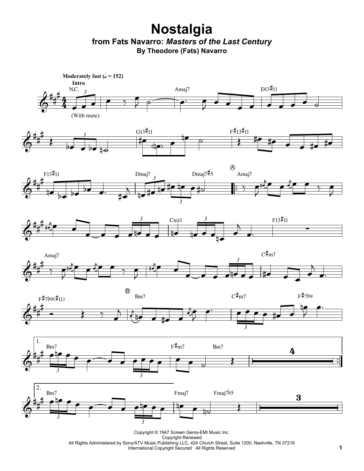 Arturo Sandoval Nostalgia sheet music notes and chords. Download Printable PDF.