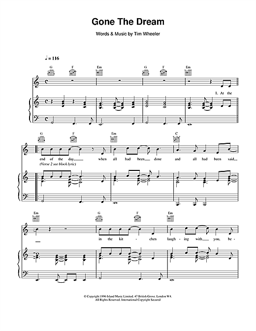 Ash Gone The Dream sheet music notes and chords. Download Printable PDF.