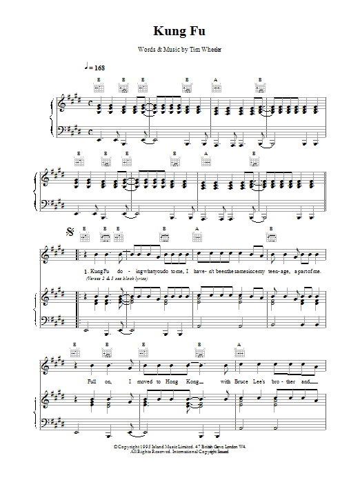 Ash Kung Fu sheet music notes and chords. Download Printable PDF.
