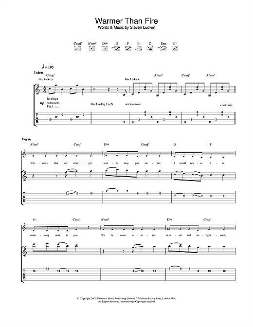 Ash Warmer Than Fire sheet music notes and chords. Download Printable PDF.