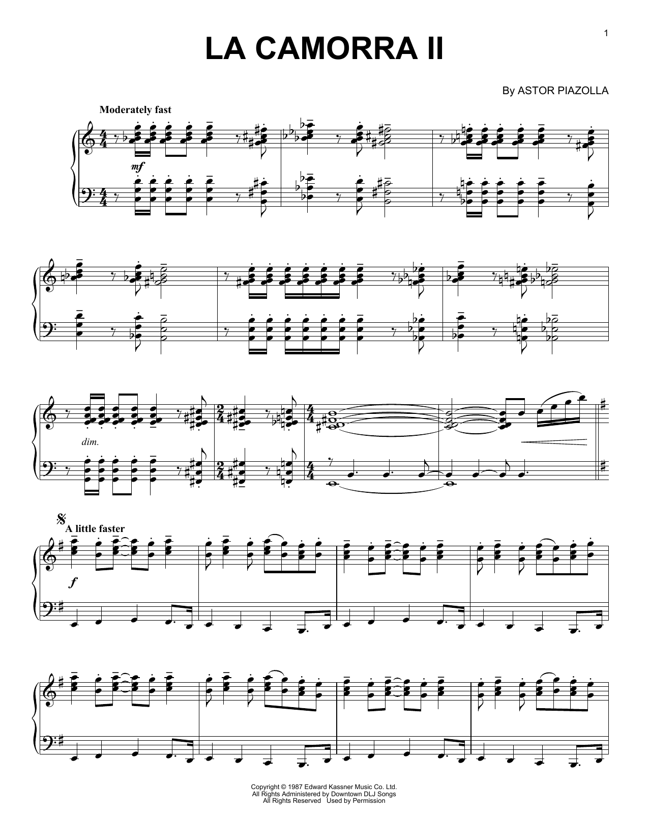 Astor Piazzolla La Camorra II sheet music notes and chords. Download Printable PDF.